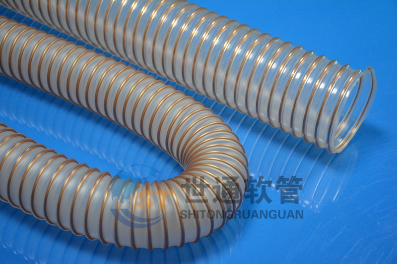 PU 鋼絲軟管，PU鋼絲管，PU聚氨酯鋼絲波紋管，耐磨工業(yè)吸塵通風(fēng)軟管 